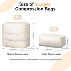 Comforter Storage Bag - Large Capacity Blanket Storage Bags 3-Layer Ultra Space Saving Self Compression Organizer, Washable C