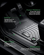 VIWIK Floor Mats Fit for Subaru Crosstrek 2024, All Weather Protection Custom Car Mats Full Set 1st & 2nd Row, TPE Rubber Liners Automotive Floor Liners Black Odorless Non-Slip