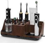 Boperzi Bathroom Counter Organizer for Vanity & Sink Storage: Detachable Electric Toothbrush and Toothpaste Holder, Water Flo