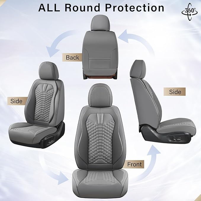 Coverado Car Seat Covers, Front Seat Cover, 2 Pack Waterproof Nappa Leather Seat Covers for Cars, Car Seat Protectors, Driver