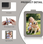 HIIXHC 2Pcs Car Picture Holder, Magnetic Car Photo Holder, Sun Visor Photo Clip for 3 Inch Photos, Personalized PU Leather Visor Clip for Drive Safe Daddy/Family/Pet Pictures | Car Accessories