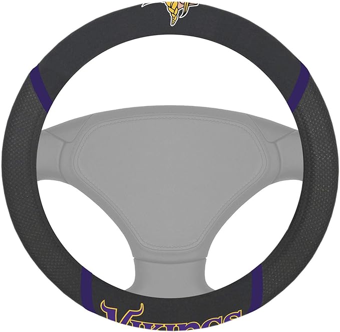 FANMATS NFL Unisex-Adult Embroidered Steering Wheel Cover