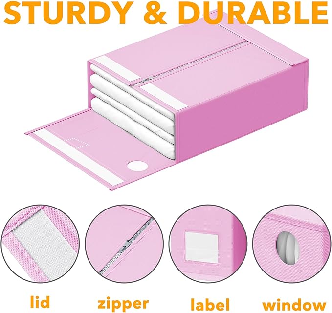 SpaceAid 9 Pack Bed Sheet Organizers and Storage, Foldable Sheet Organizer with Window for Linen Closet, Set Folder Keeper fo