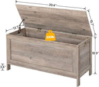 HOOBRO Toy Box, Retro Wooden Look Storage Chest with Safety Hinge, Entryway Storage Bench Supports 220 lb, 39.4 x 15.7 x 18.9