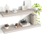 30 Inch Floating Shelves, 8 Inch Deep Floating Shelves for Wall, Hanging Shelf with Invisible Brackets, Deep Shelves for Bath