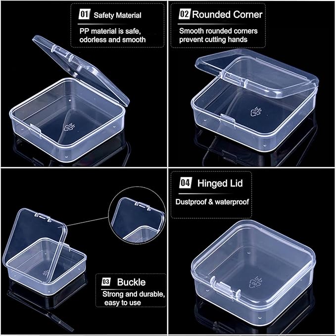 46Pcs Bead Organizer Set, Premium Small and Medium Clear Plastic Storage Boxes for Jewelry Making Crafts Screws Seeds DIY Bra