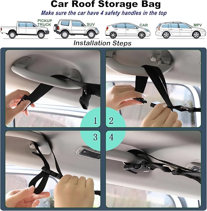 SUV Ceiling Cargo Net, Trunk Organizer, Car Roof Storage, Truck Netting, Van Interior Accessories, Double-Layer Mesh Camping
