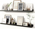 Fun Memories Picture Ledge Shelves Set of 2, 36 Inch Rustic Wall Mounted Floating Shelves with Lip for Home Storage and Décor