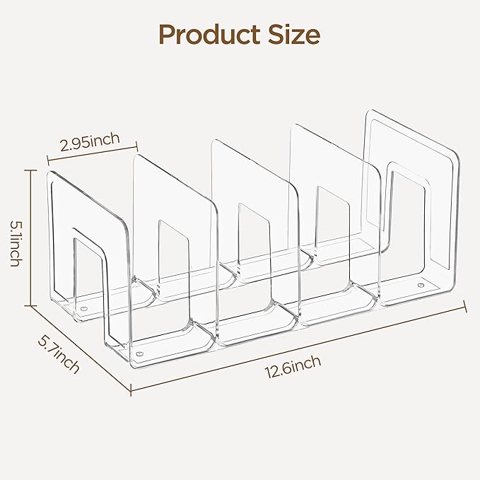 HBlife Clear Acrylic Kids Shoe Rack for Closet, 6 Pack, 4 Sections, Stackable, Crystal Clear, 4 Pairs Capacity