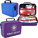 Large First Aid Kit - 410 Piece Dual-Color Emergency Kit with Hard Shell & Fluorescent Interior Coating, Professional Surviva