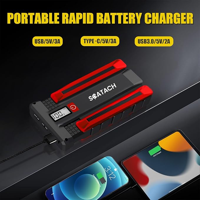 Scatach 6000A Car Battery Jump Starter,12V Car Jumper Starter Battery Pack Portable (up to 10.0L Gasoline and 8.0L Diesel