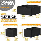 SpaceAid Drawer Organizer for Clothes, 18 Pack Dresser Drawer Organizer Bins, Closet Organizers and Storage Dividers for Clot
