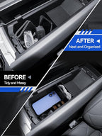 for iX Center Console Organizer iX 2023 2024 2025 2026(I20) Accessories Armrest Tray Middle Storage Box Insert Container Durable ABS Plastic