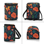 Flowers Car Trash Can with Lid Leak Proof Car Trash Bag Waterproof Car Garbage Can, Multipurpose Trash Bin Hanging for Minivan SUV Truck