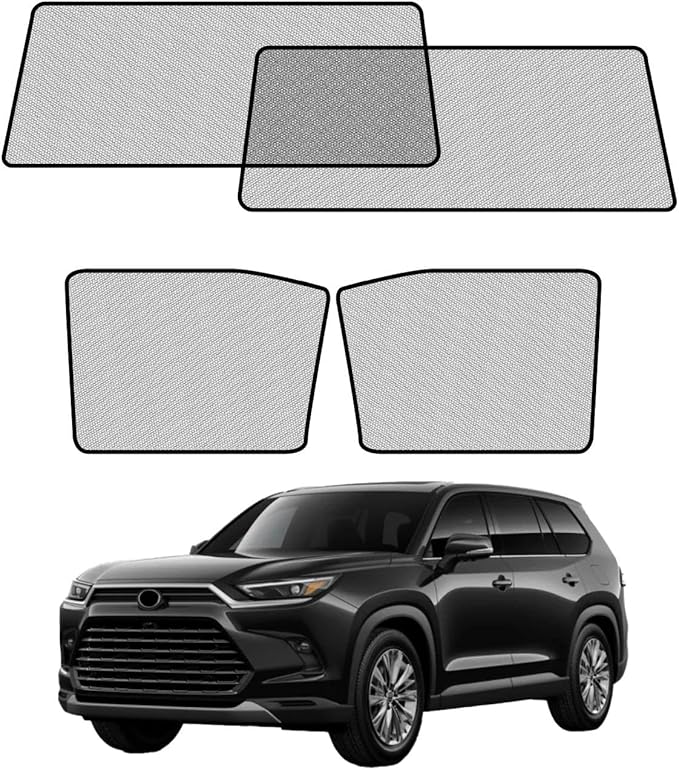 Car Window Shades for Toyota-Highlander(2021-2025),4 Pack Car Window Cover for Baby Sun Shade Blocker Breathable Mesh,Reduce UV Rays & Heat Insulation Privacy Protection for Camping, Travel, Sleep
