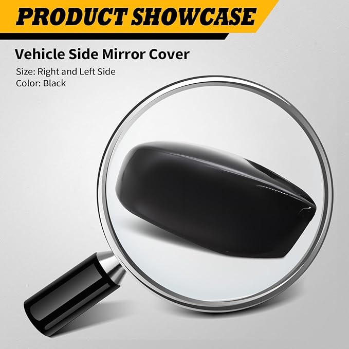 Side Rearview Mirror Cover Caps Compatible with Accord 2008 2009 2010 2011 2012 2012 Black Exterior Side Mirror Cover Rearview Mirror Caps Mirror Housing Left Driver Right Passenger