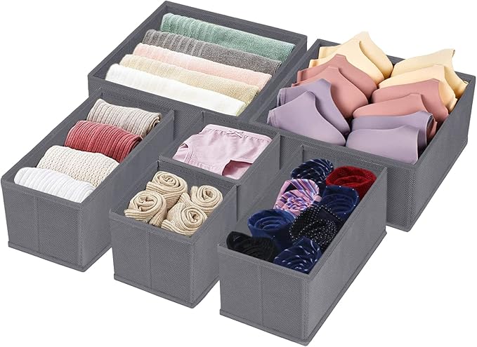 homyfort Dresser Drawer Organizer, Foldable Cloth Storage Box Closet Cube Basket Bins Containers Divider with Drawers for Und
