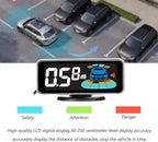 Shkalacar Car Parking Sensors, 8 Sensors Kit Parking Sensors, LCD Distance Display Acoustic Car Reverse Backup System, LED Light Distance Display Warning Buzzer
