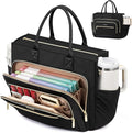 LOVEVOOK Teacher Tote Bag for Women,Laptop bag with Large Cup Holder,Work bag with Accordion File Organizer Pocket,Multi-Pock