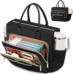 LOVEVOOK Teacher Tote Bag for Women,Laptop bag with Large Cup Holder,Work bag with Accordion File Organizer Pocket,Multi-Pock