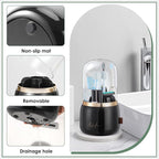 Toothbrush Holders for Bathrooms,Rotating 5-Slot with Cover and Draining Water,Kids Electric Toothbrush Holder and Toothpaste