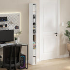 Furinno Fulda Book Shelf, 10-Tier Bookshelf, Space Saving Storage Shelf Bookcase, 9.2 x 5.9 x 78.7, for Living Room, Bedroom,