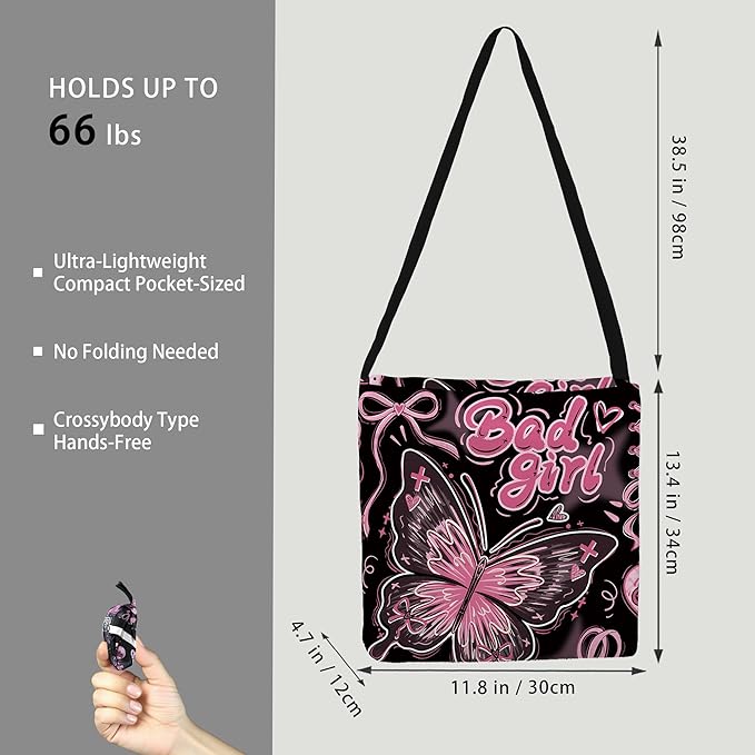BeeGreen Reusable Grocery Shopping Bag -Travel Tote Bag - Foldable Compact Sturdy Bags