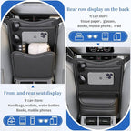 Car Back Seat Organizer with Double-Sided Storage & Tissue Holder, Universal Car Seat Gap Organizer & Car Storage Organizer, Fit for Sedans, SUVs, Trucks & Most Vehicles