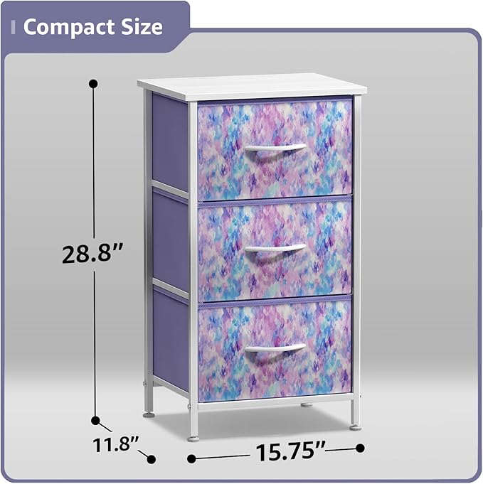 Sorbus Nightstand Storage Organizer Chest with 3 Drawers - Kids Girls, Boys Bedroom Furniture Chest for Clothes, Closet Organ