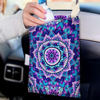 IRADA Mandala Flower Car Trash Bag - Purple, Polyester, 11X14 inches, 154 cubic inches, Car Accessory