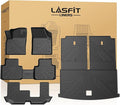 LASFIT Floor Mats for Volkswagen VW Atlas 2019-2026 7 Seats(Bench Seating), All Weather TPE Custom Fit 3 Rows Floor Liners and Backrest & Trunk Mats for VW Atlas Accessories Full Set Car Mats, Black