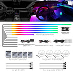Dreamcolor Acrylic Interior Car LED Strip Light with Wireless APP, Dual Zone RGB 22 in 1 with 175 inches 600 LEDs Fiber Optic Ambient Lighting Kits, Music Sync Neon LED Strip for Car Accessories