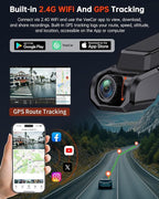 Dash Cam Front and Rear, 4K Ultra HD+1080P Dash Camera for Cars, Built-in Wi-Fi GPS, Included 32GB Card, 2.0'' IPS Screen Min