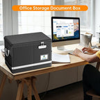 Fireproof Document Box,5200°F File Organizer Box with Lock,Foldable Filing Organizer Cabinet, Portable Safe Storage for Hangi