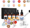 25 Pack Car Air Fresheners, 10 PCS Flower Car Air Vent Clip with 5 Essential Oil Scents & 10 Refill Pads