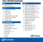 First Aid Only 298 Piece All-Purpose Emergency First Aid Kit for Home, Office, Car, Apartment, Dorm, and Camping, Travel-Frie