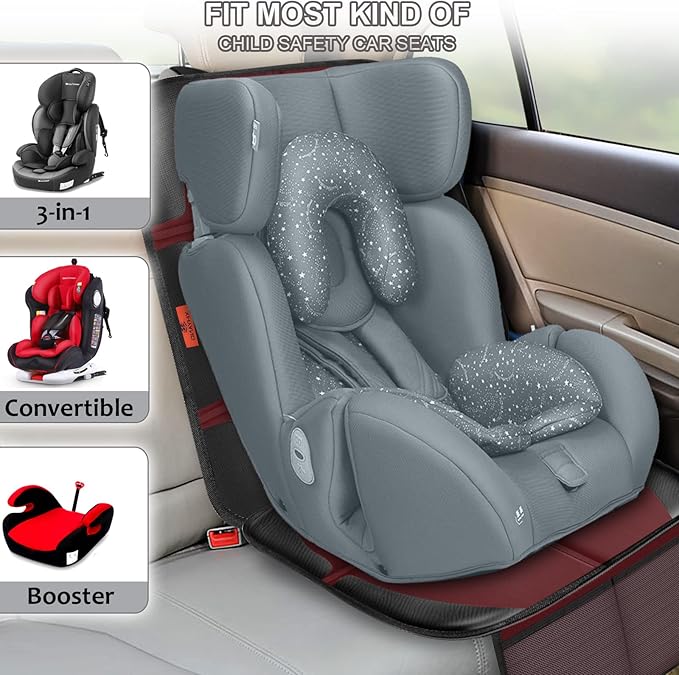 Car Seat Protector,2 Pack Automotive Seat Protectors Baby Carseat Pad Waterproof Durable 600D Fabric for Child Baby Car Seat 