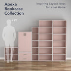 Homes: Inside + Out Apexa 4-Cube Storage Organizer Shelves, Stackable Wood Bookcase Fits Cubby Bins for Organization, Dorm Te