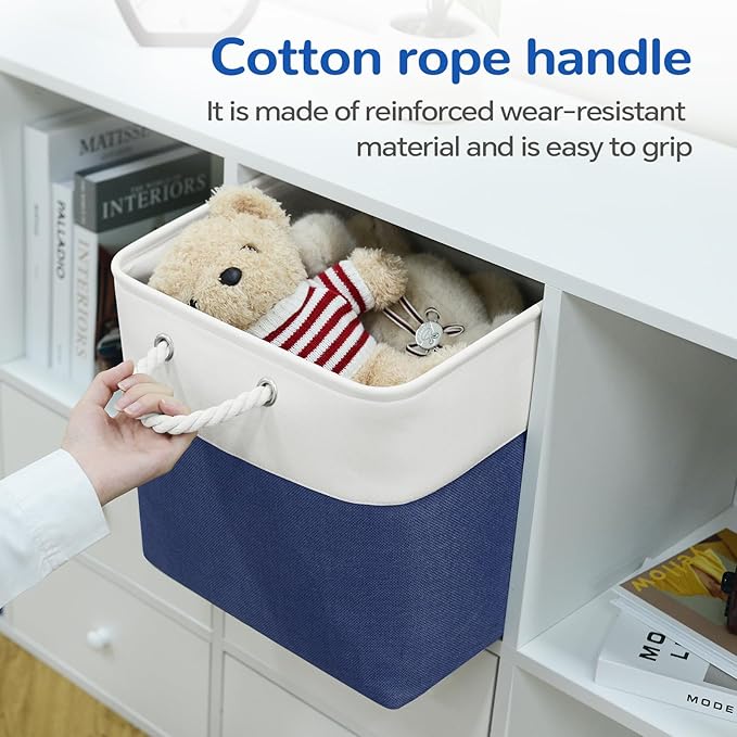 12 x 12 Inch Cube Storage Bins, 4 Pack Fabric Storage Basket with Handles, Foldable Boxes Organizer for Shelf Baskets for Hom