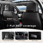 Coverado Seat Covers Full Set, 5 Seats Seat Covers for Cars, Waterproof Nappa Leather Car Seat Covers with Head Pillow, Seat 