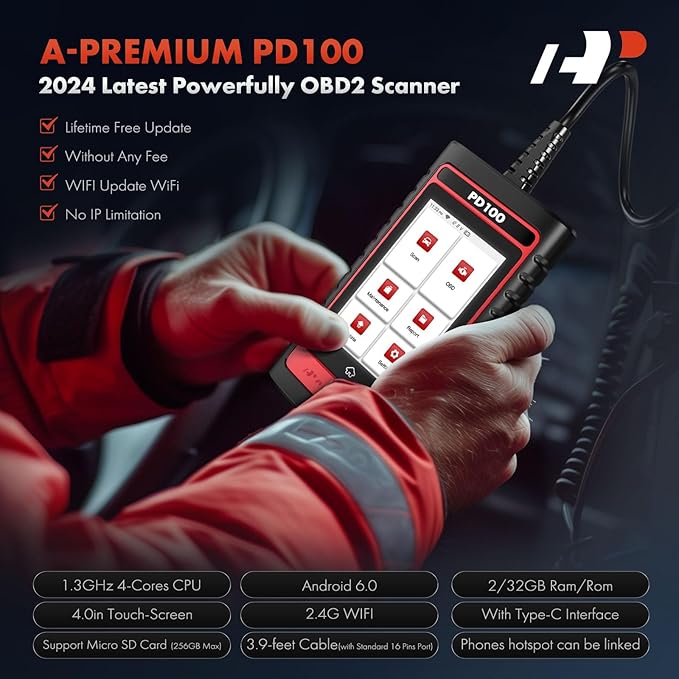 A-Premium 2025 PD100F for Ford Lincoln Mercury Full System OBD2 Scanner Diagnostic Tool, Bi-Directional Code Read Scan Tool,