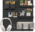 Pegboard Wall Organizer Set – 4 Peg Boards with Hooks & Shelves – Office, Kitchen, Gaming Room Desk Pegboard Storage – Peg Bo