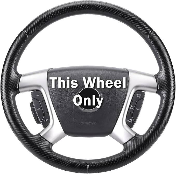 Steering Wheel Cover for Chevy Silverado 1500 GMC Sierra 1500 2007-2013/2500 3500 Chevrolet Tahoe Suburban Yukon (Yukon XL) 2007-2014/ Traverse 2009-2017/ GMC Sierra 2500HD 3500HD 2008-2014