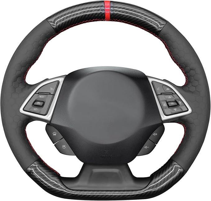 MEWANT Hand Stitched Steering Wheel Cover Wrap for Chevrolet Camaro 2017-2022 Steering Wheel Accessories for Chevrolet Camaro 2017-2022