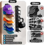 Hat Organizer for Baseball Caps, 2 Pack Hat Rack for Wall Closet Door Hold up to 16 Hats,Hat Holder with Adhesive and 8 Screw