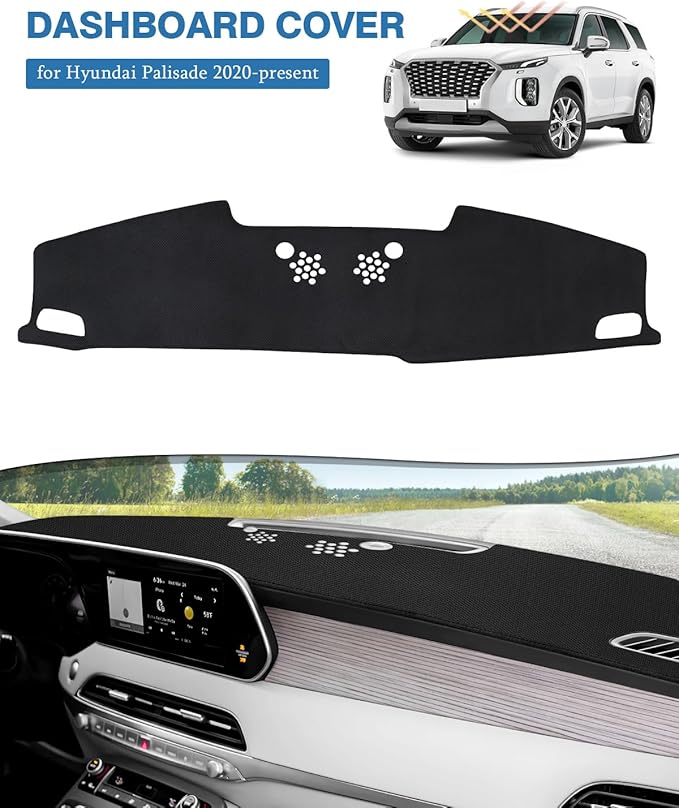 FIILINES Dash Cover for Hyundai Palisade Without HUD 2020-2025, Dashboard Cover Mat for Palisade Accessories Sunshade Nonslip