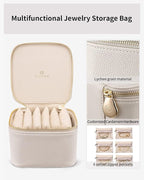 Vlando Jewelry Travel Case,Valentines Gift,Travel Jewelry Organizer with Clear Velvet Jewelry Bags 6Pcs Zipper Pouch for Wome