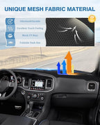 FIILINES Dash Cover for Dodge Charger 2011–2023, Dashboard Cover Mat for Charger Accessories Sunshade Nonslip Mesh Protector 
