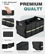 FLORICH Trunk Organizer for Suv, Premium Waterproof Car Organizers and Storage, Collapsible Multi-Compartment Truck Organizer 