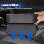 Car Cup Holder, Auto Front Seat Organizer, Multifunctional Cup Drink Holders with PU Leather Cover, Gap Filler Storage Box Coin Bucket Console Side Pocket Cell Mobile Phone Holder (Black)